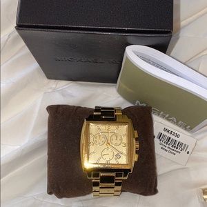 Michael Kors Square Face Gold Watch All Accesories
